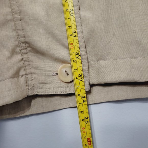 Outbrook Vintage Cream Khaki Windbreaker Drawstring Pockets Raincoat Spring Zip - Picture 12 of 13